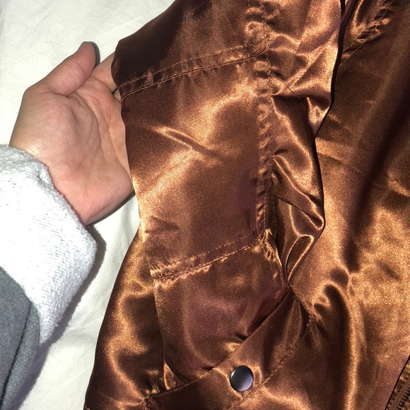 BOGO Rust/ metallic brown bomber jacket F21 - Picture 4 of 7